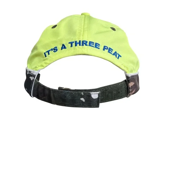 Pepsi corporateYellow CamoBaseball Cap Laugh Smile Grin USA Flag Three Peat
